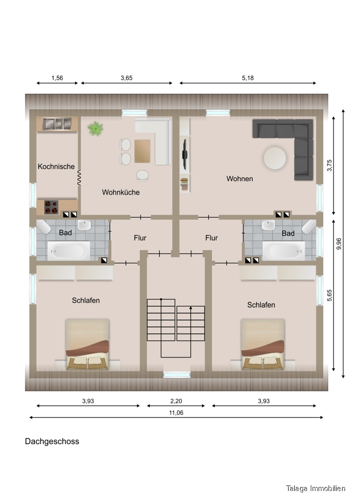 Grundriss OG Zweifamilienhaus Herne