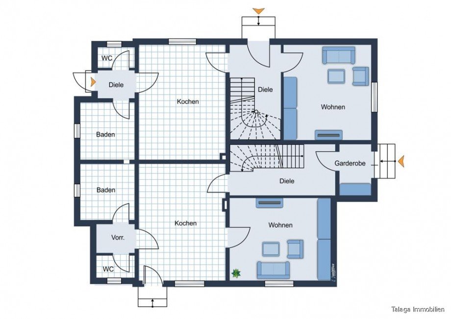 Grundriss EG Zweifamilienhaus Herne