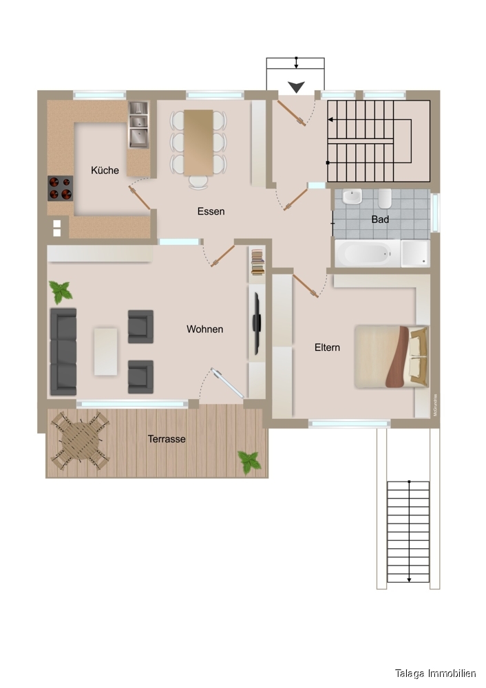 Grundriss EG Reiheneckhaus Bochum