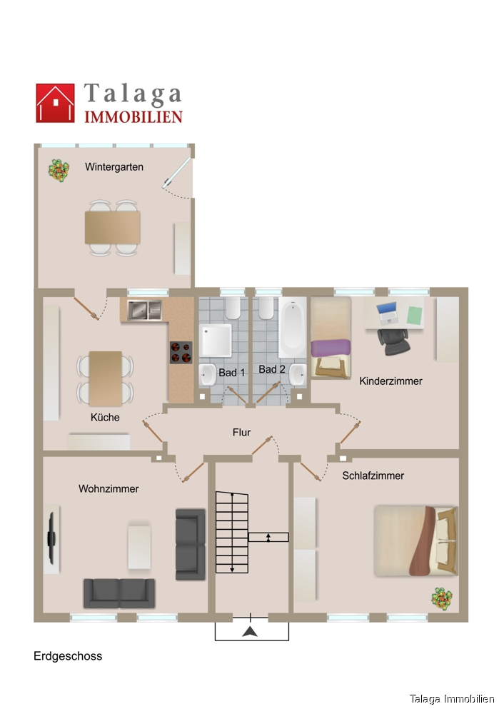 Grundriss EG Zweifamilienhaus Herne