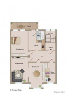 Grundriss 2. OG !!! Bewohnen, zusammenwohnen, vermieten unweit der Herner Innenstadt... Dies ist bei diesem Objekt alles m�glich !!!