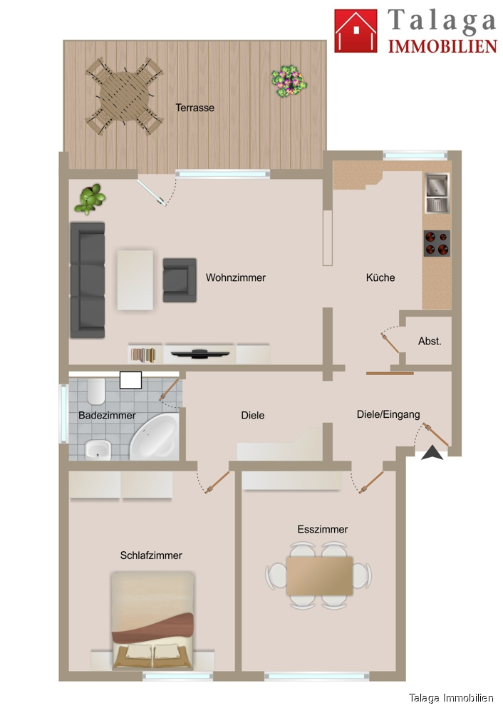 Grundriss Erdgeschosswohnung Bochum