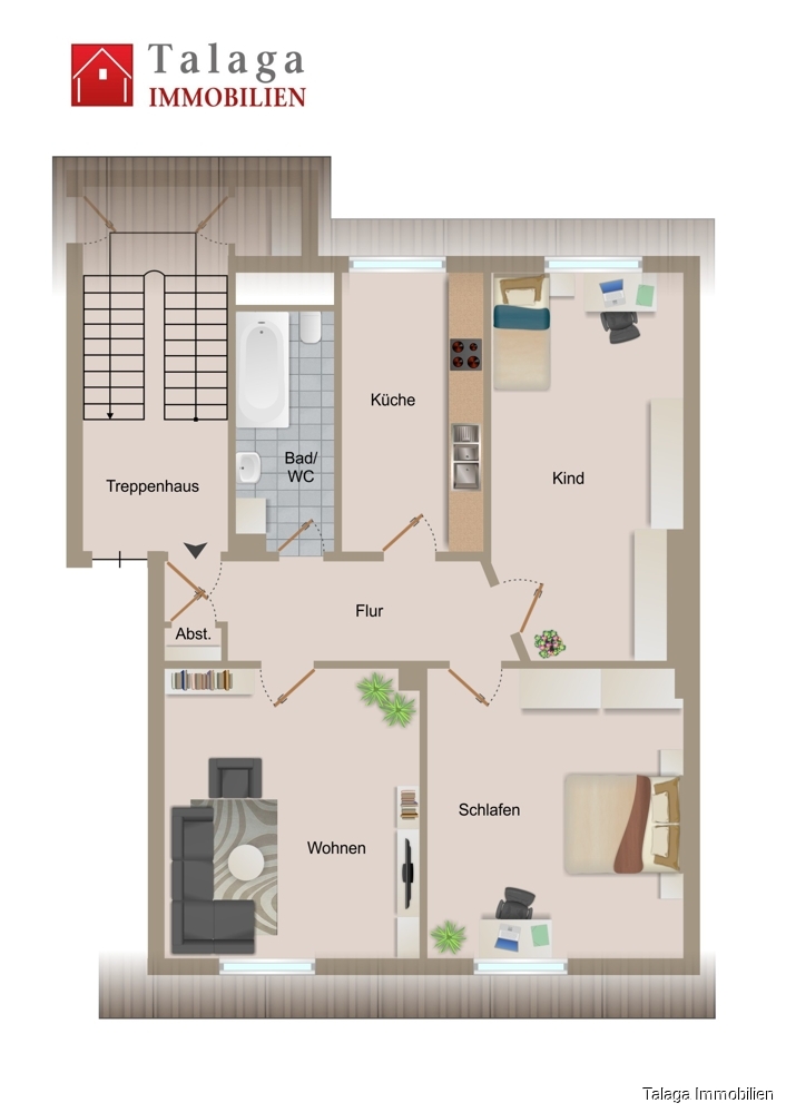 Grundriss Dachgeschosswohnung Herne