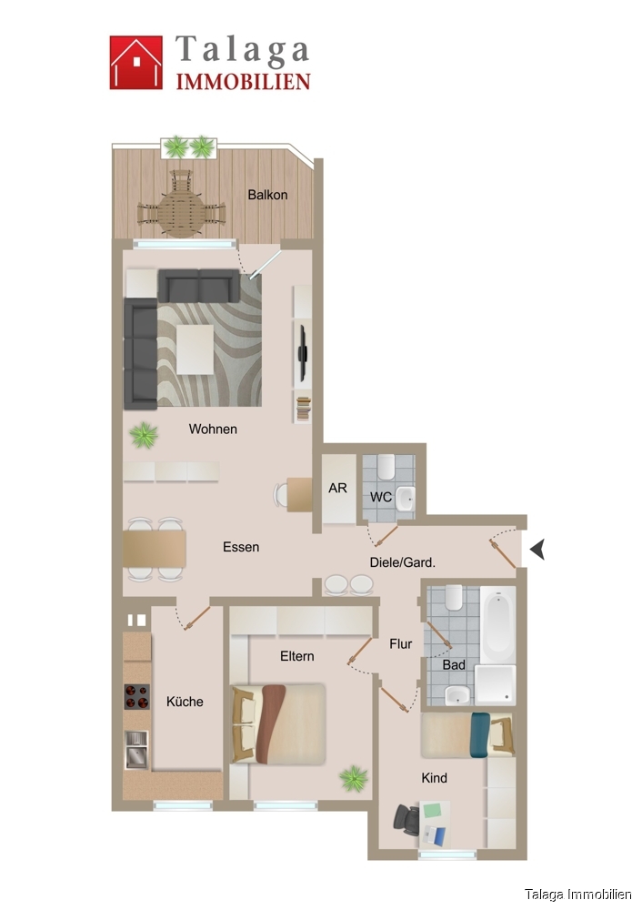 Grundriss Etagenwohnung Bochum